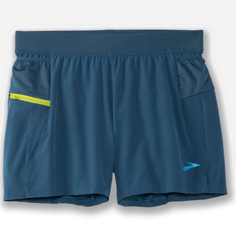 Brooks Sherpa 5 2-In-1 Hombre Pantalones Cortos - Azules (0689FCRWA)